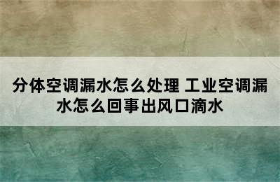 分体空调漏水怎么处理 工业空调漏水怎么回事出风口滴水